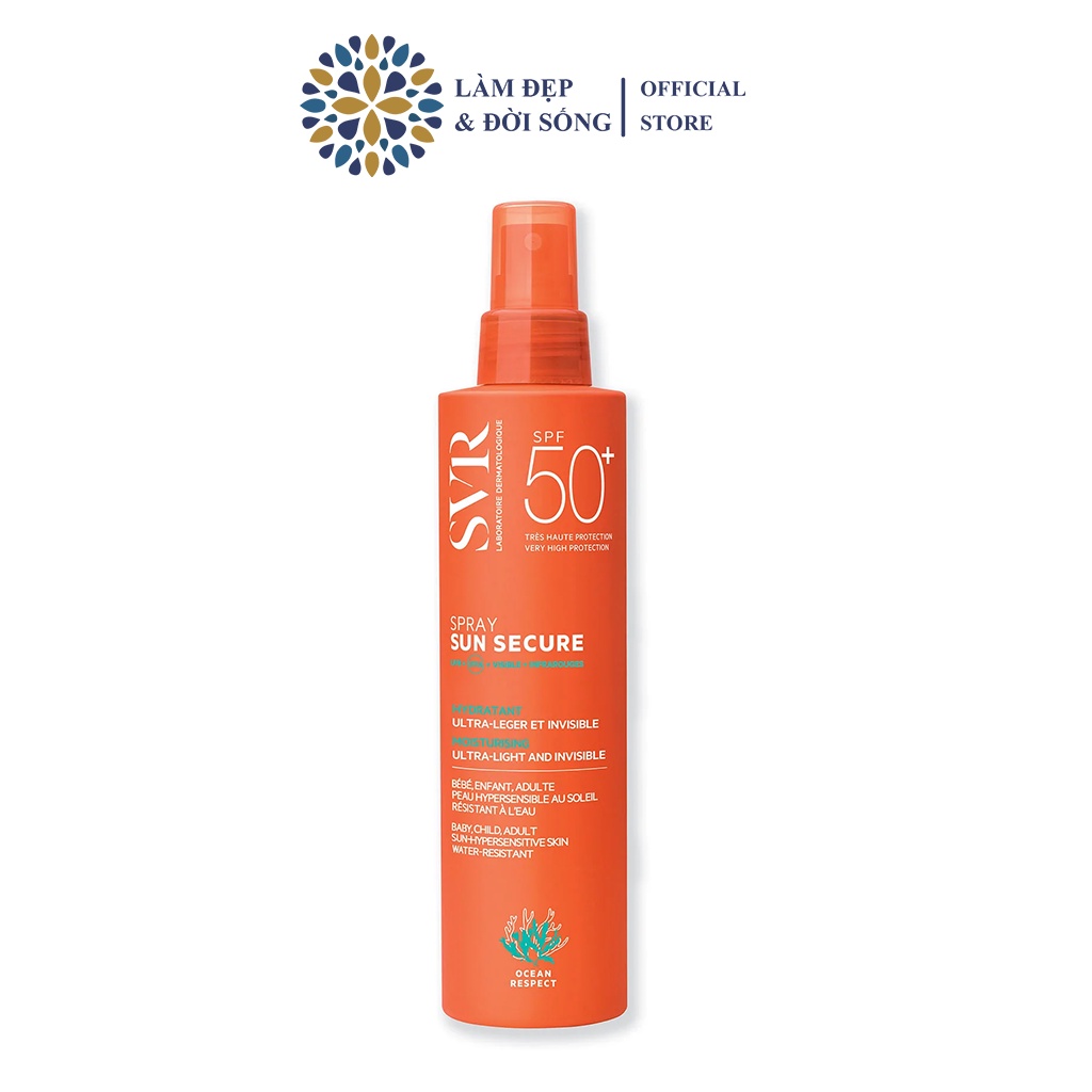 Chống nắng dạng xịt cho mặt và cơ thể SVR Sun Secure Spray SPF50+ 200ml