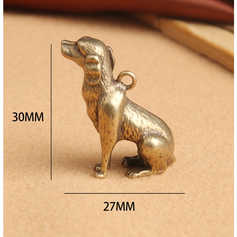 Móc khóa đồng thau hình chú chó may mắn cực đẹp may mắn độc đáo lạ phong cách bền bỉ đẹp.4H