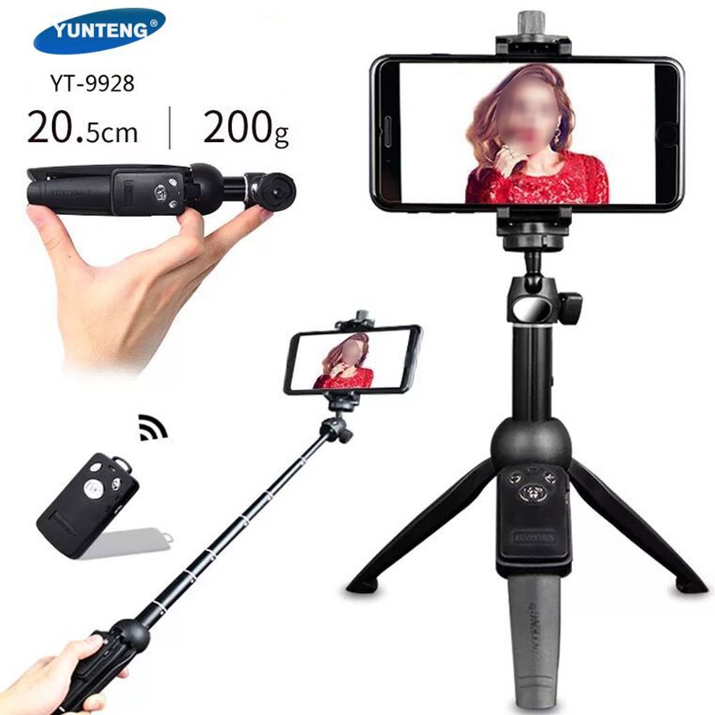 Gậy tự sướng Yunteng 9928 Selfie Chụp Hình Có Chân Tripod Đứng Vô Cùng Tiện Lợi. Có Remote Bluetooth Theo Kèm