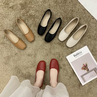 Giày búp bê da mềm miệng nông kiểu hàn quốc dễ thương