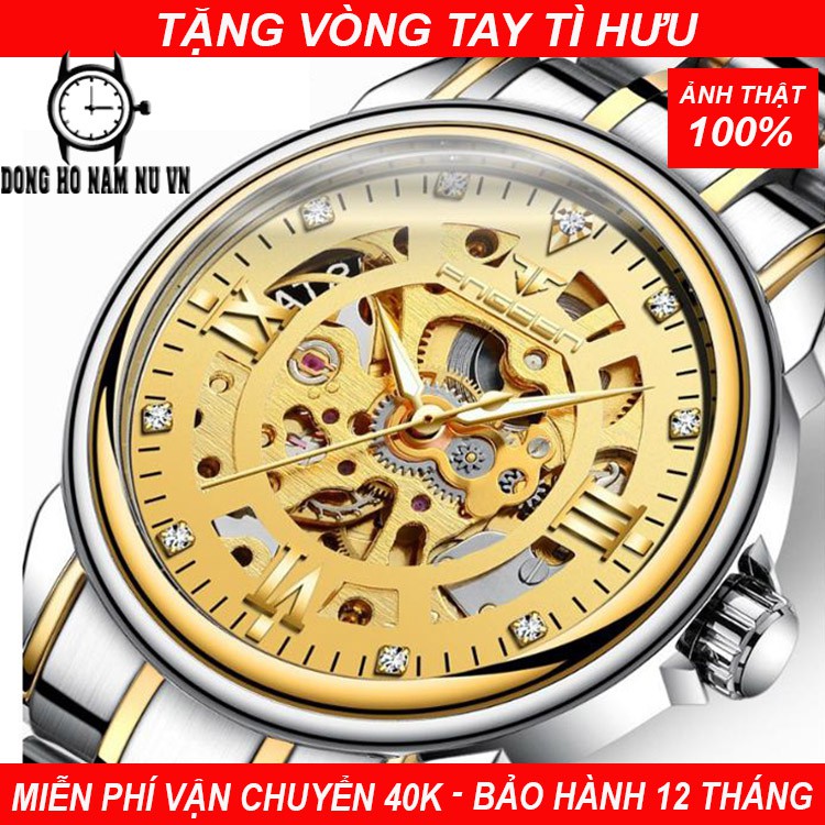 ĐỒNG HỒ CƠ NAM AUTOMATIC FNGEEN LỘ MÁY DÂY THÉP CAO CẤP [Freeship đơn từ 150K]