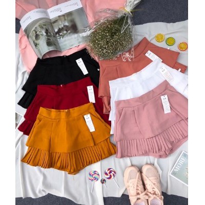 Chan váy 2 tâng xếp li quảng châu