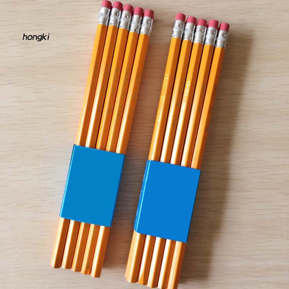 Set 10 bút chì chuốt HB bằng gỗ có đầu gôm cho học sinh