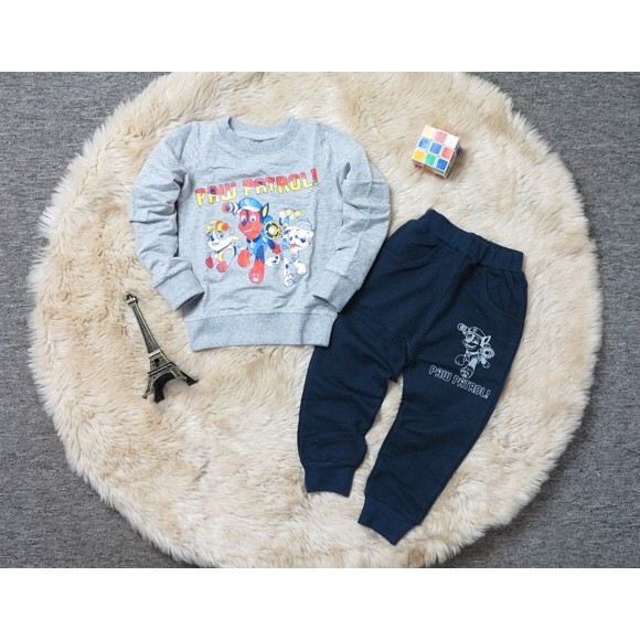 Bộ thun tay dài bé trai in chó cứu hộ Paw Patrol