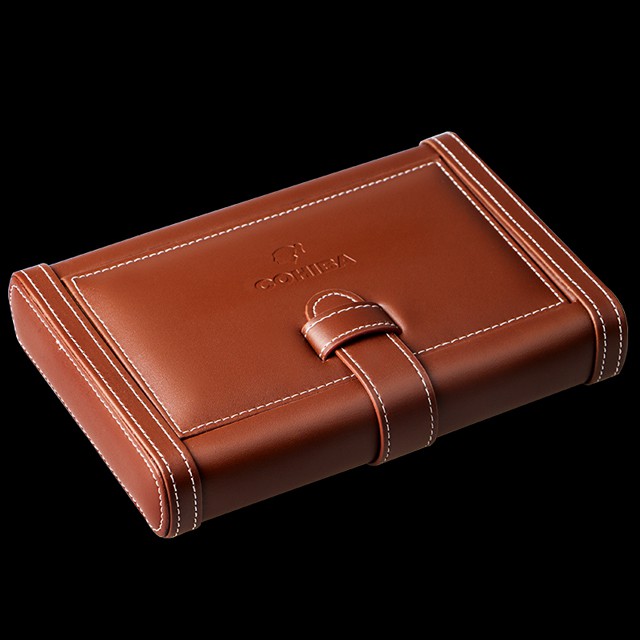 Bao Da Bảo Quản, Giữ Ẩm Cohiba 6306 Cầm Tay Loại 4 Dieu Hai Màu Nâu, Đen Sang Trọng Cao Cấp