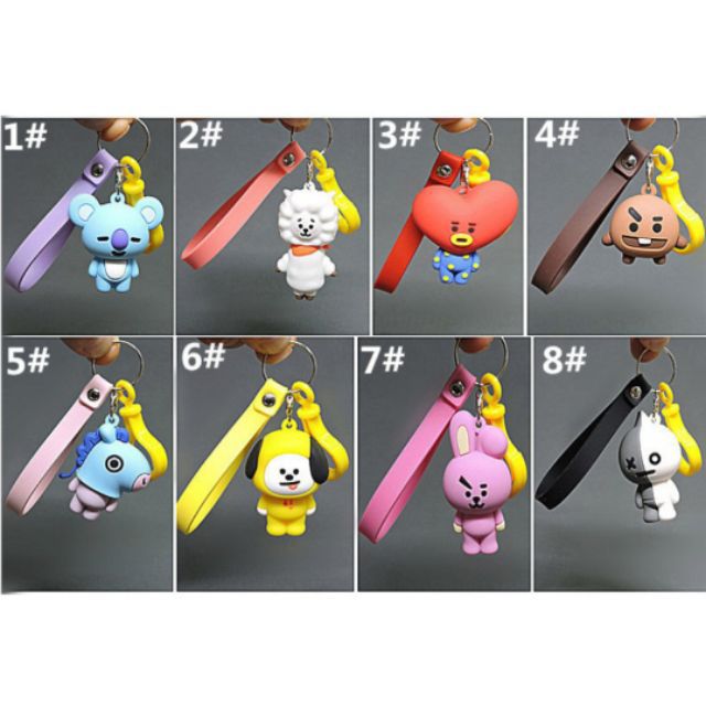 Móc khoá BT21 nhựa đặt dẻo