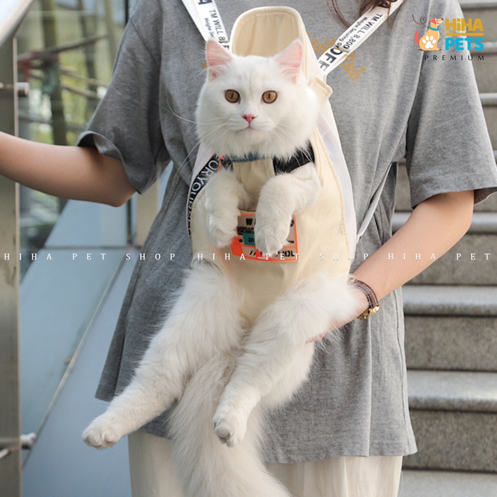 Ba Lô Địu Thú Cưng Đi Dạo Túi Vải Địu Chó Mèo Thiết Kế Thời Trang 2022 Hihapet.