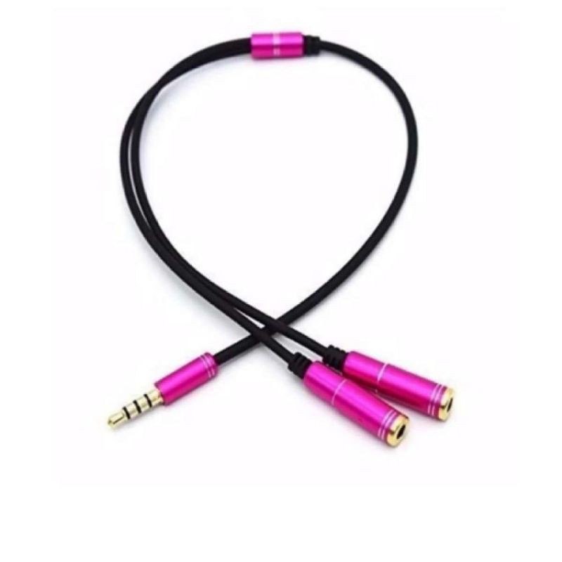 Dây audio chia Jack Loa Chuẩn 3.5mm từ 1 ra 2 Đầu Mạ Vàng Cho 2 Loa Hoặc 2 Tai Nghe ( 4 khấc)