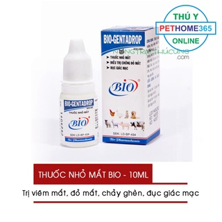 Nước nhỏ mắt cho chó mèo - trị viêm mắt - bio gentadrop 10ml - nông trại thú cưng