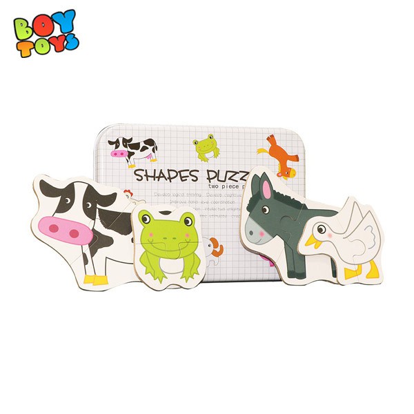 Đồ chơi Puzzle 2 mảnh hộp sắt để trẻ thỏa sức học tập và sáng tạo