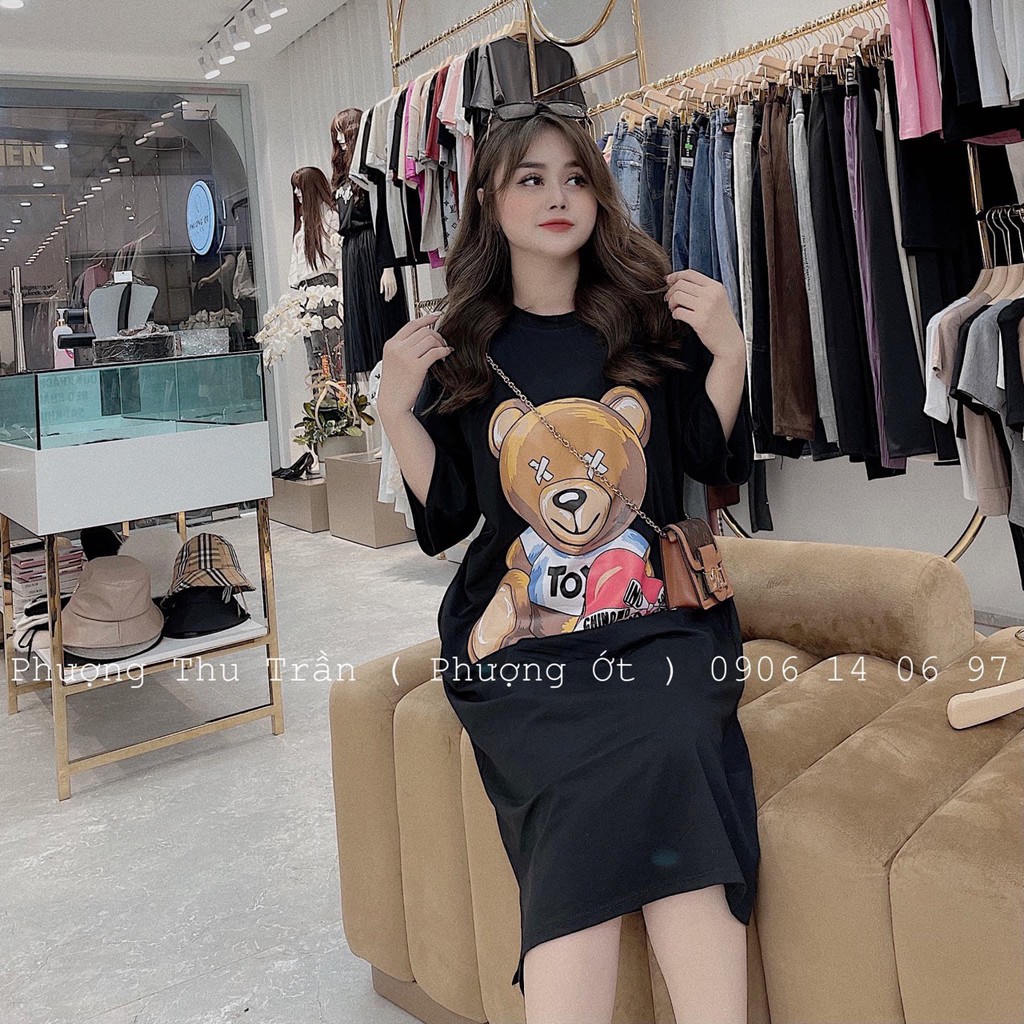 [Mã WASTUP giảm 10% tối đa 30K đơn 99K] Váy Gấu Suông Thụng Cute