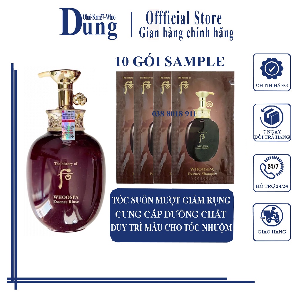 Combo 10 Dầu Xả Whoo Spa Essence Rinse 8mlx10