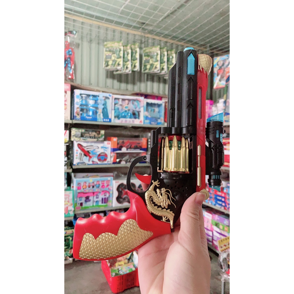 Súng đồ chơi chạy pin có đèn và nhạc - Đồ chơi SÚNG DÙNG PIN cho trẻ em.