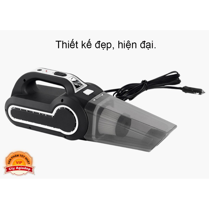 Máy hút bụi 120w kiêm bơm xe đo áp suất lốp cho xe hơi 4 in 1 Vacuum Cleaner cho xe hơi mẫu mới xịn