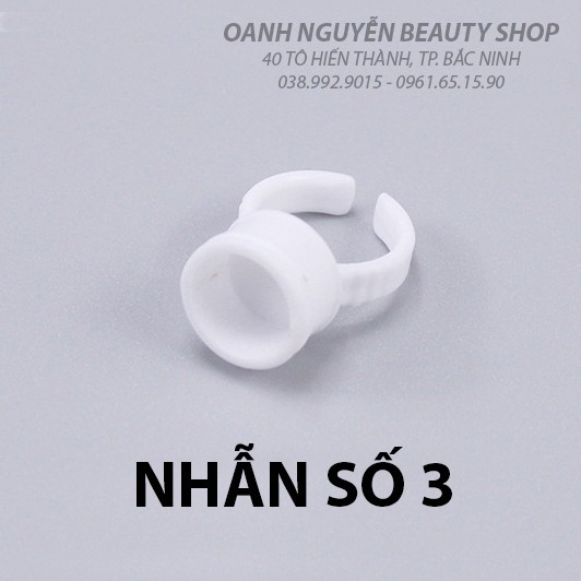 Nhẫn đựng mực xăm, sáp khắc, keo nối mi (100 chiếc/túi)