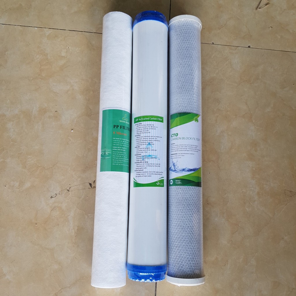 Bộ 3 lõi lọc 1 2 3  20 inch