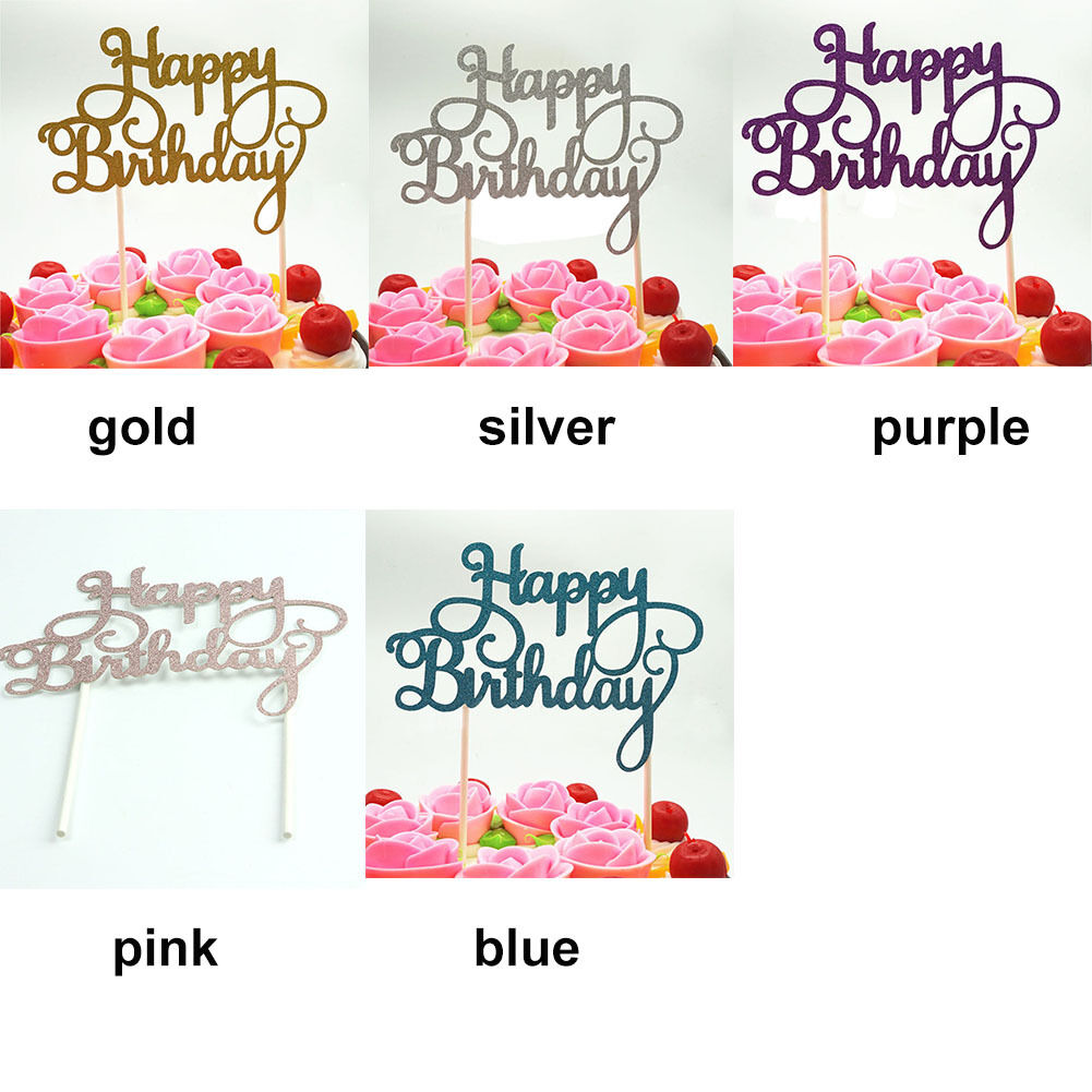 Que Cắm Trang Trí Bánh Chữ Happy Birthday Xinh Xắn