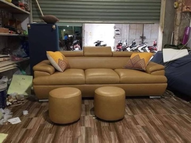 Sofa da văng đơn 2m2*80 ( tặng đôn )