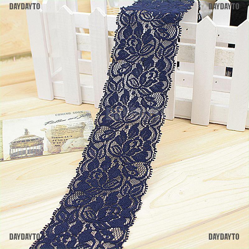 Cuộn Dây Ruy Băng Ren Hoa Co Giãn 1 Yard 6 5cm Dùng Trang Trí Váy