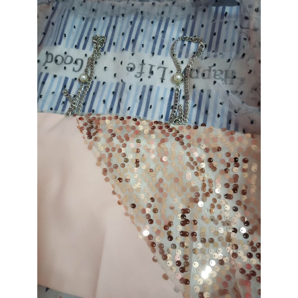 [Sẵn Hàng]♥️Set áo Blingbling+Khoác voan(ảnh thật)Size M,L