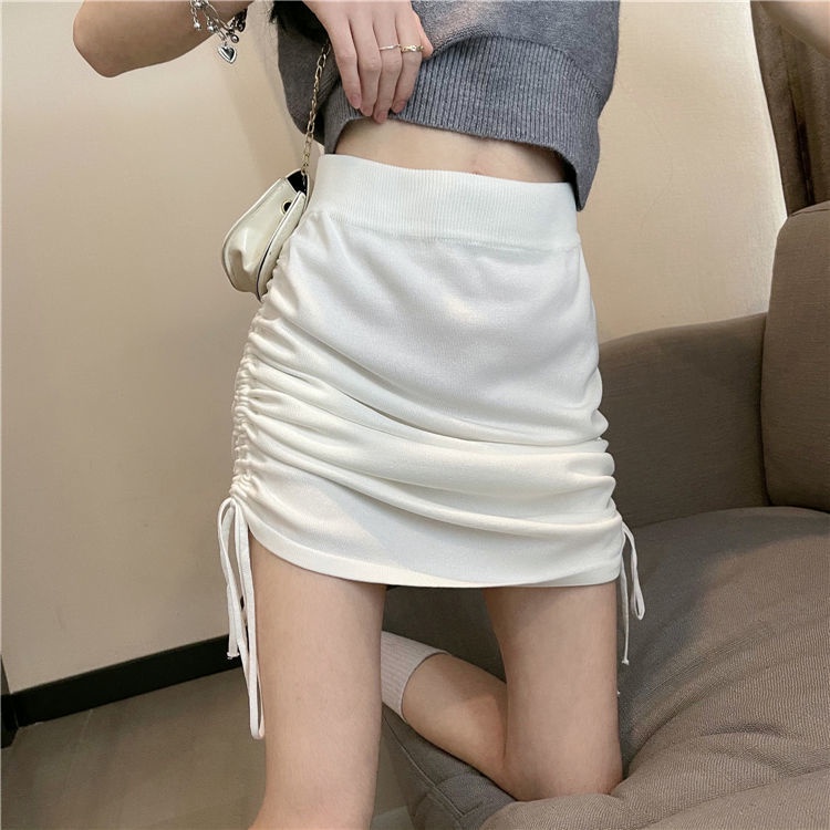 Chân Váy Chữ A Lưng Cao Thiết Kế Dây Rút Thời Trang Mùa Hè Mới Cho Nữ