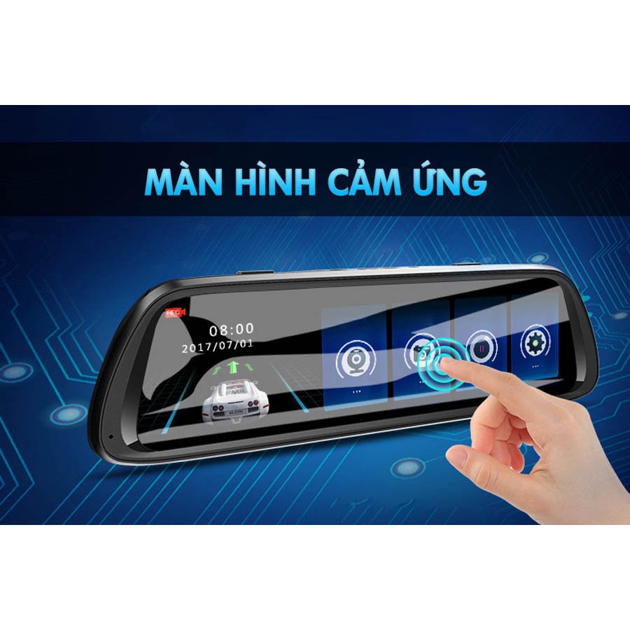 Camera hành trình G10 Max Full HD Trước + Sau 1080P hỗ trợ GPS màn hình gương cảm ứng hiện đại
