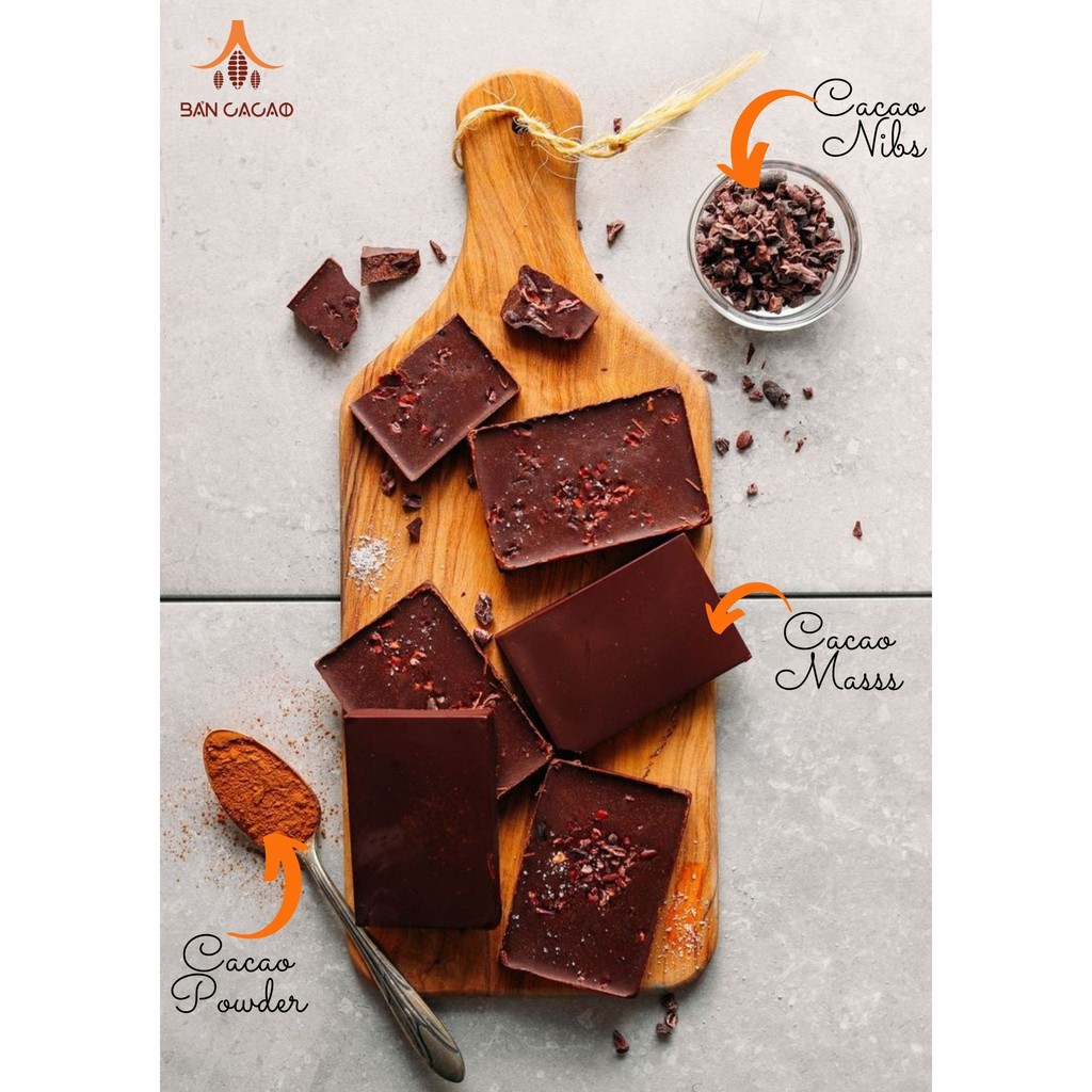 Socola đen 100% - 500g Cocoa mass - nguyên liệu làm socola