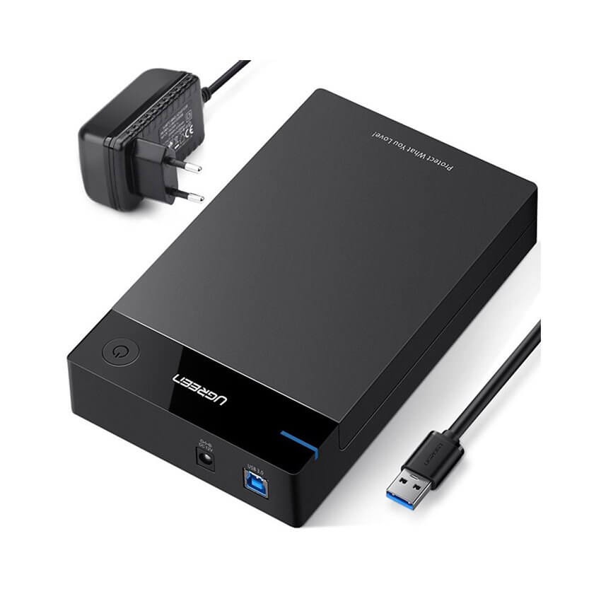 Vỏ Hộp Đựng Ổ Cứng 3.5 Inch Sata/USB 3.0 Hỗ Trợ 10TB Ugreen 50422