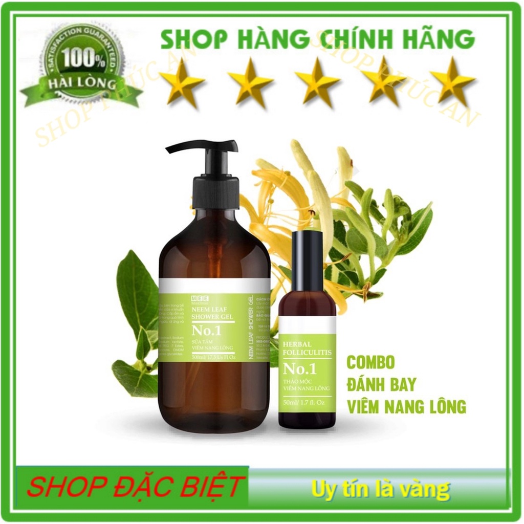 Combo thảo mộc viêm nang lông và sữa tắm viêm nang lông 500ml- MEE NATURAL