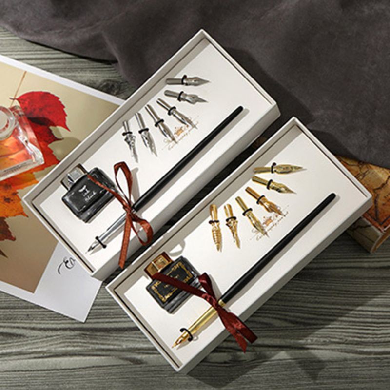 Bộ ngòi bút mực bằng thép không gỉ chất lượng cao phong cách vintage cổ điển