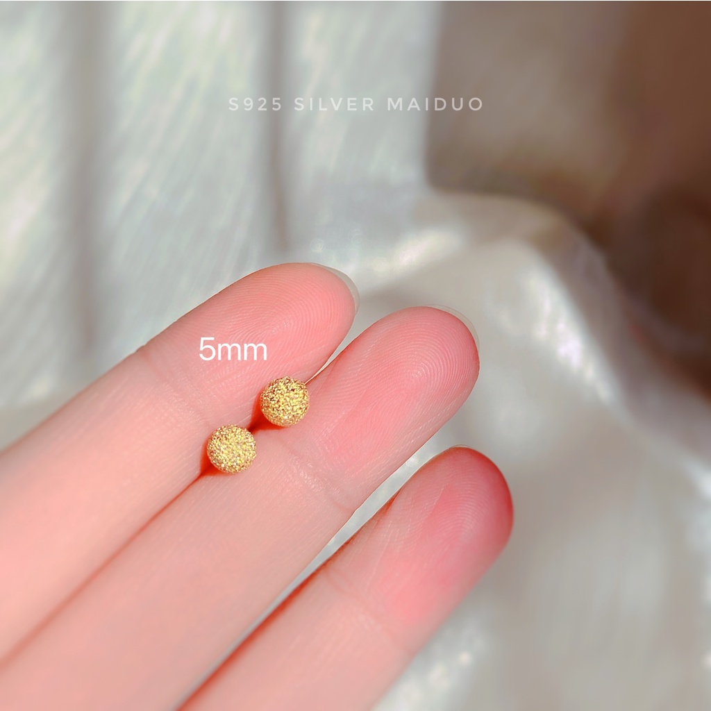 Bông Tai Mạ Bạc 925 Hình Tròn Đơn Giản Thời Trang Cho Nữ