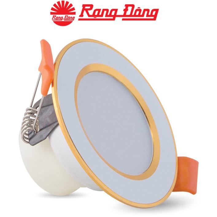 Đèn LED Downlight âm trần đổi màu 3W Rạng Đông  AT10L DM 60/3W, Viền mạ vàng tinh tế