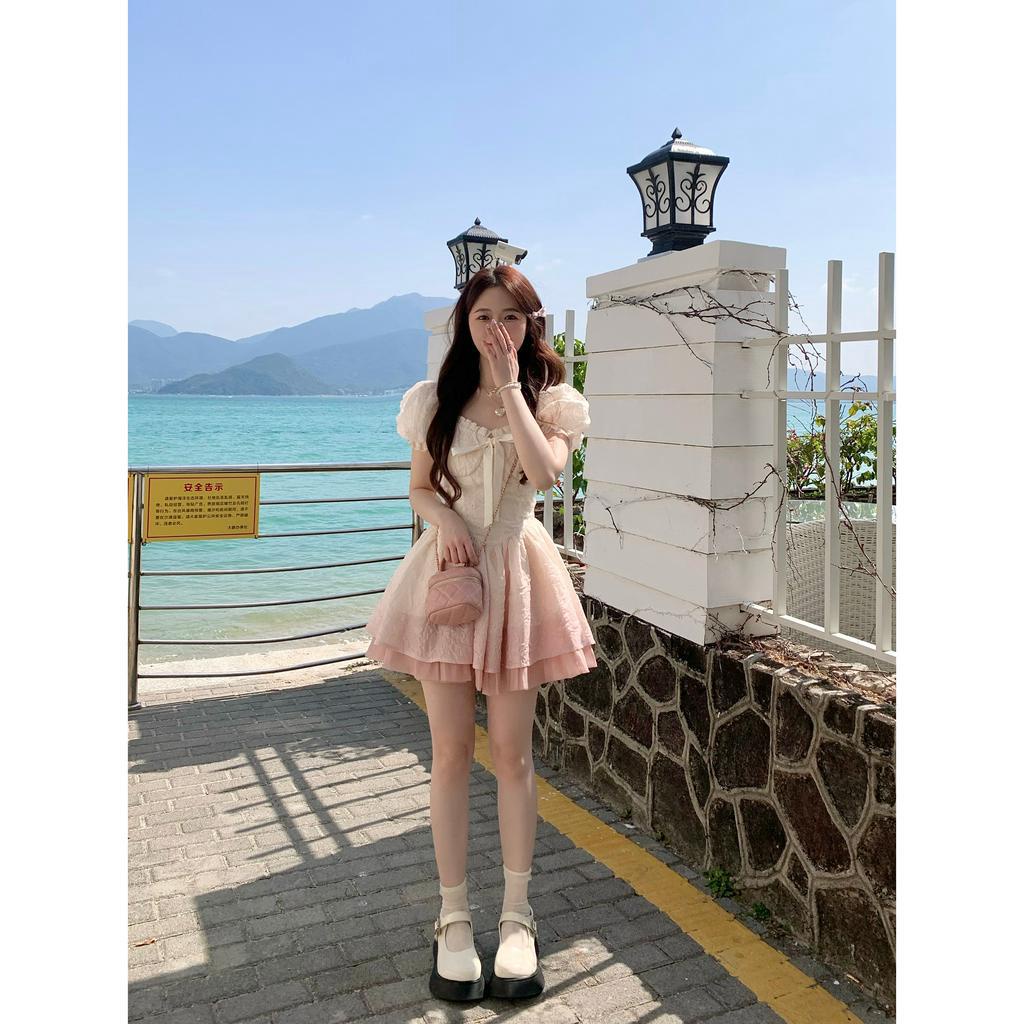 qkoole  Mới Đầm Công Chúa Phối Màu gradient Ngọt Ngào Xinh Xắn Cho Nữ