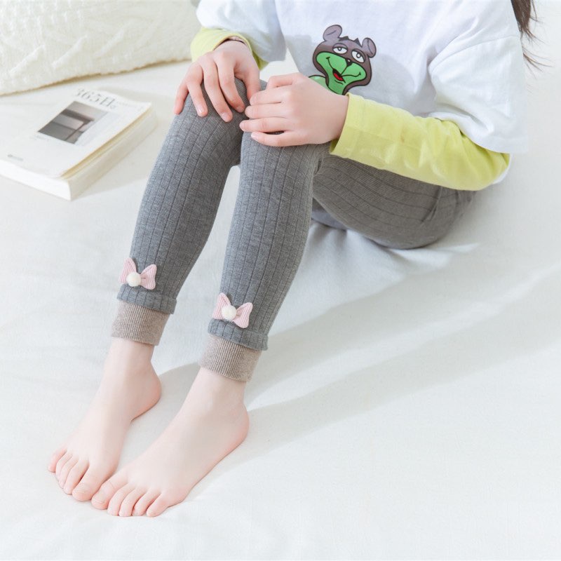 Quần tất, legging len dày Nơ cực xinh cao cấp phong cách Hàn QUốc cho bé gái từ 1 - 9 tuổi