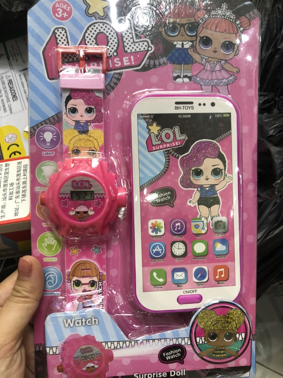Đồng hồ đeo tay và điện thoại phát nhạc Elsa, các nhân vật hoạt hình - Set đồ chơi cho bé - Time365