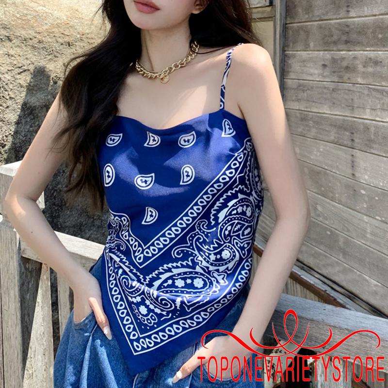 Áo Lửng Hai Dây In Họa Tiết Thời Trang Quyến Rũ Dành Cho Nữ | BigBuy360 - bigbuy360.vn