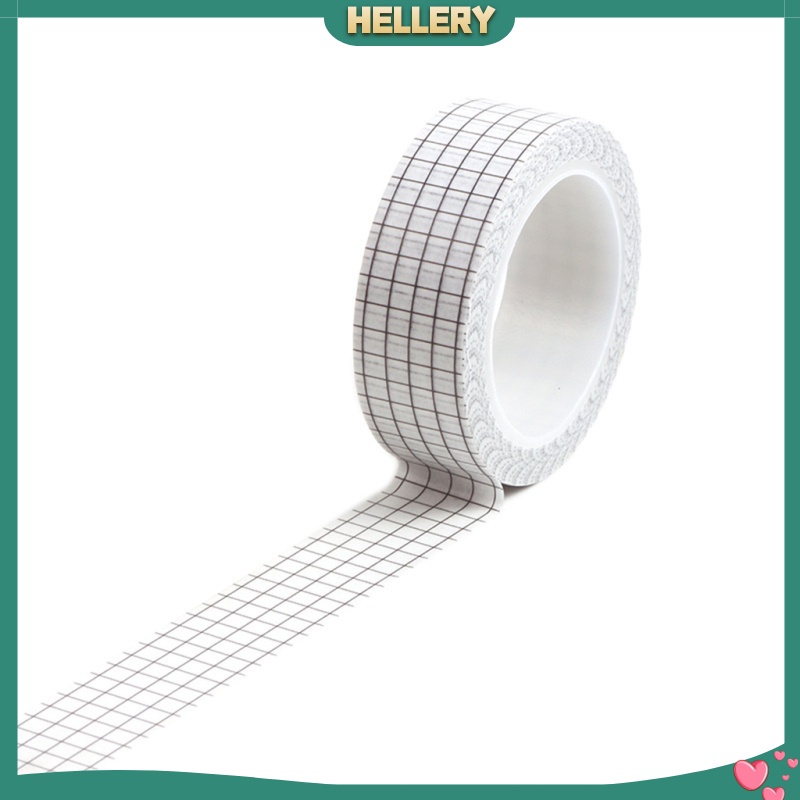 Set 7 Cuộn Băng Keo Giấy Washi In Họa Tiết Lưới Trang Trí Sổ Tay
