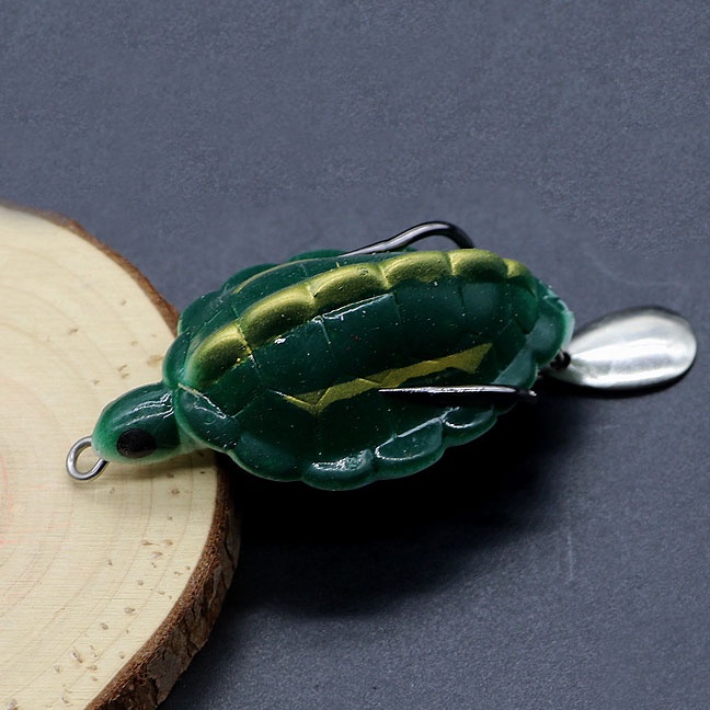 Mồi câu cá thân mềm hình rùa 6cm/13g có 5 màu đa dạng kèm móc carbon sắt chống thấm nước