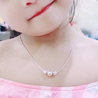 Vòng cổ bạc cho bé gái, dây chuyền bi bạc đẹp tròn trơn Minh Thoa Silver