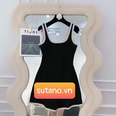 Bộ jumsuits đen phối viền trắng,bộ liền thân ôm body sexy quyến rũ,bộ đồ bơi đi biển B704 SUTANO | BigBuy360 - bigbuy360.vn