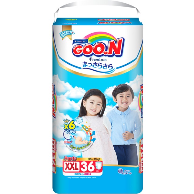 (không quà) Tã dán/quần Goon Slim L56, Xl50, XL42, XXL34