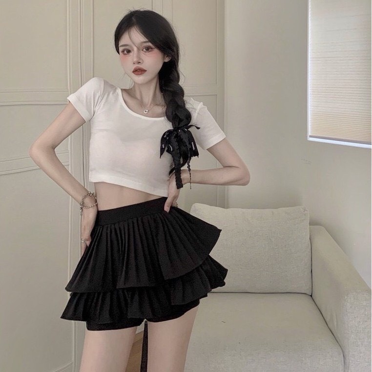 Chân Váy Ngắn Xếp Ly Cao Cấp Chất Đẹp, Chân Váy Ngắn Nữ 2 Tầng Xòe Bồng Bềnh Siêu Hot FreeShip | BigBuy360 - bigbuy360.vn