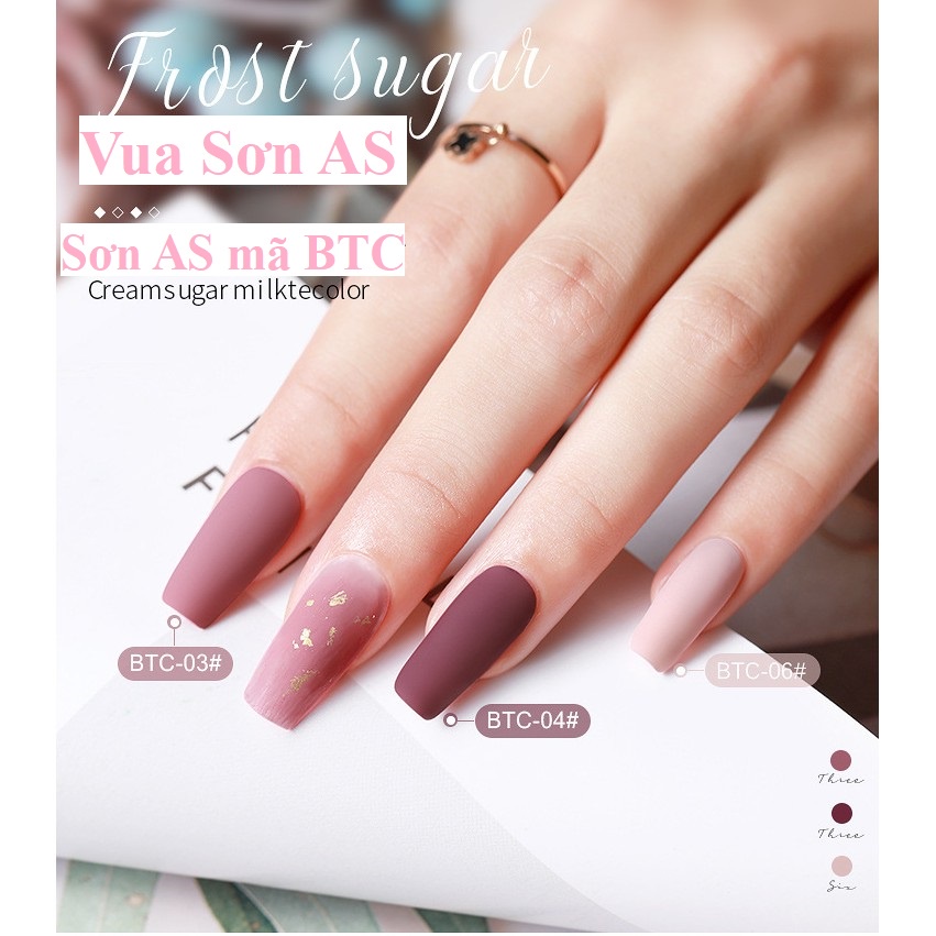 Sơn gel AS Sơn móng tay gel dùng máy hơ gel sơn nail tone nude tím vỏ đỗ hồng vỏ đỗ VUA SƠN AS mã BTC 15ml