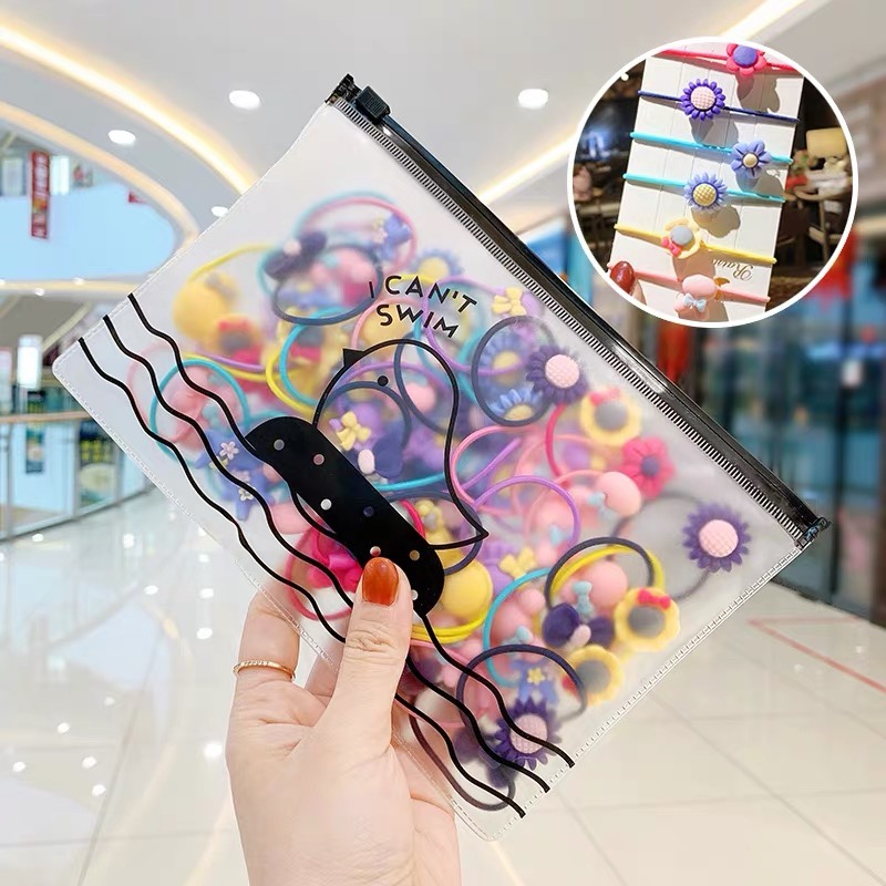 Set 20 dây cột tóc co giãn nhiều màu sắc thời trang Hàn Quốc cho bé gái