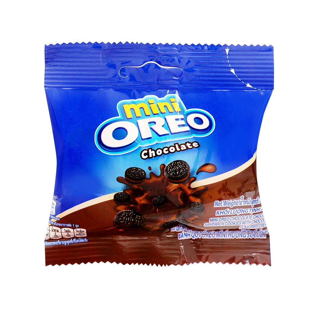 Bánh quy mini Oreo nhân kem vani/socola gói 20.4g