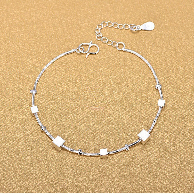 Lắc chân mẫu mới LC16, hình khối vuông , xinh xắn S925 sale giá rẻ | BigBuy360 - bigbuy360.vn