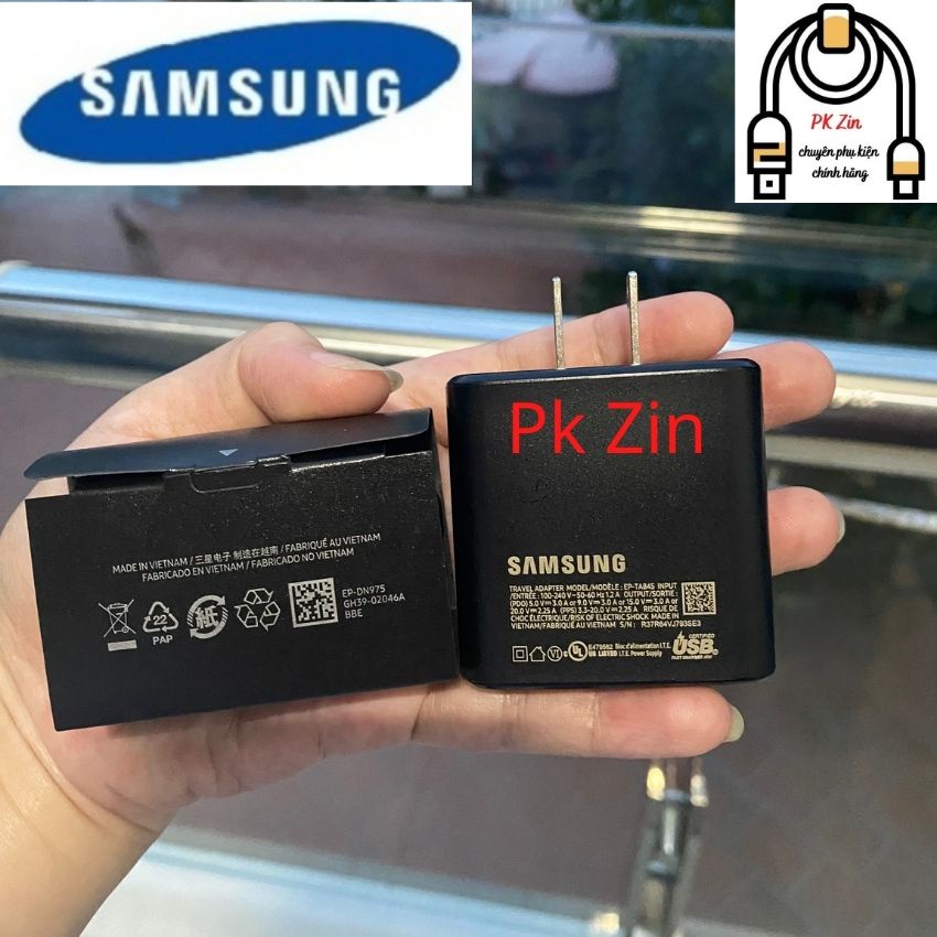 Bộ sạc nhanh Samsung 45W cho S10 Plus|S20 Plus Galaxy Tab S7|Plus|Lite chính hãng Samsung