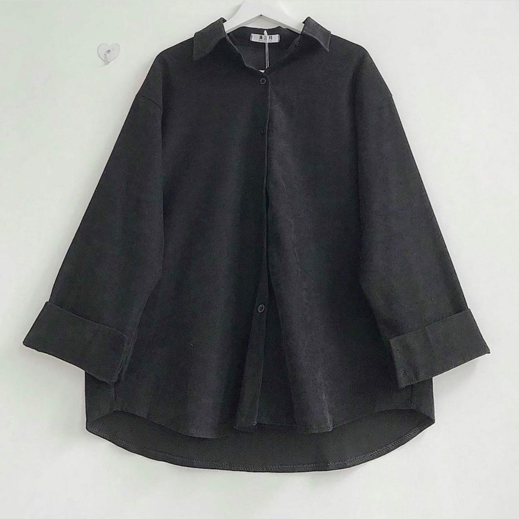 Áo Sơmi Nhung KUPI Form Rộng Ulzzang Unisex 1hitshop