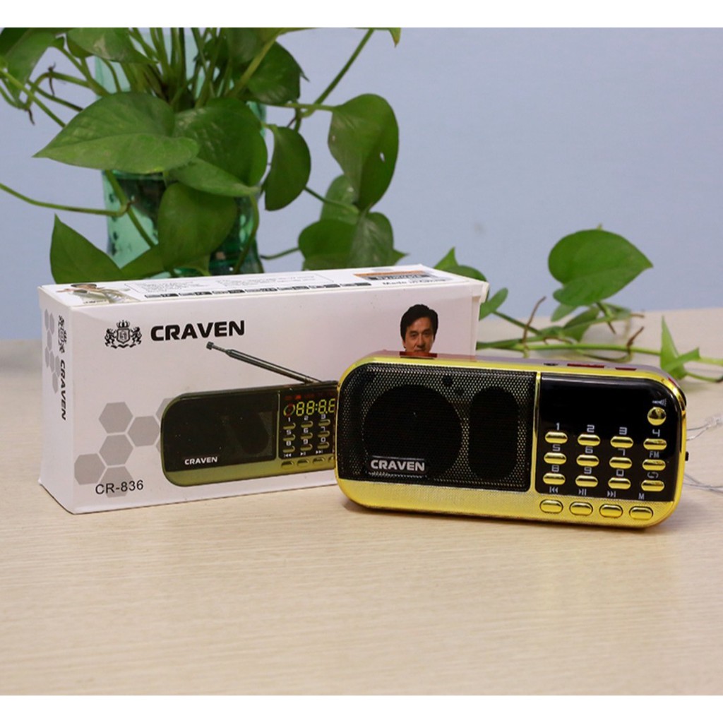 Loa Đài Craven Cr-836s 2 Pin, Máy Nghe Pháp, Đài Niệm Phật, Nghe Thẻ Nhớ/USB/FM 5.0