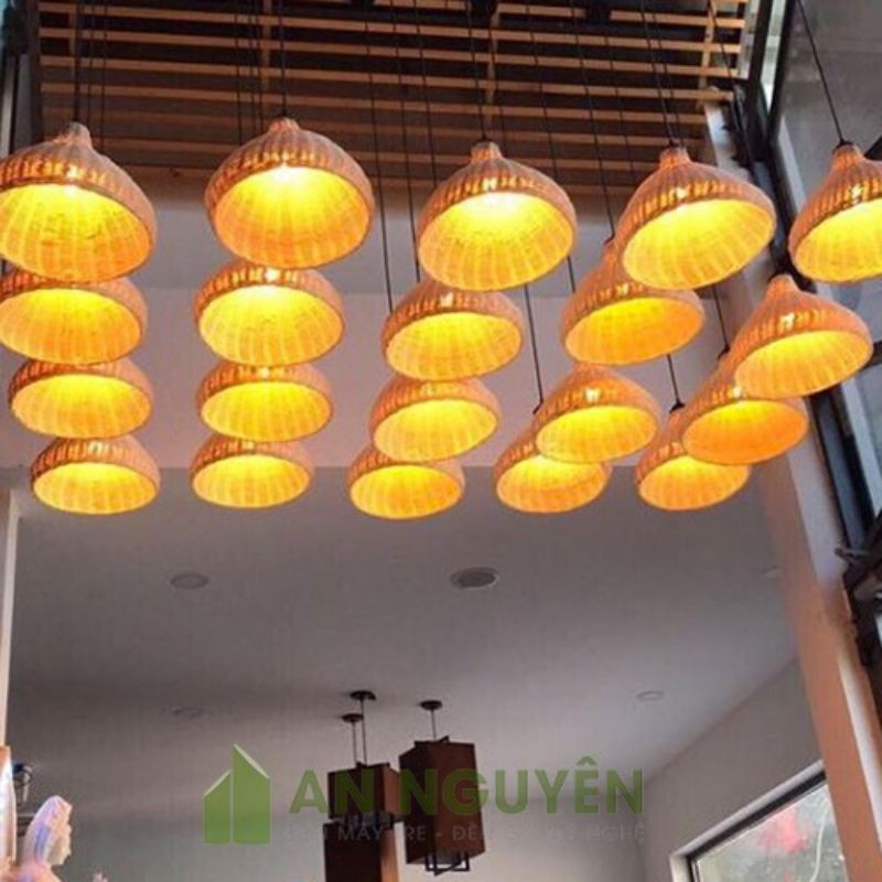Đèn tre đèn mây tre đèn thả mây tre đèn lồng tre giọt nước
